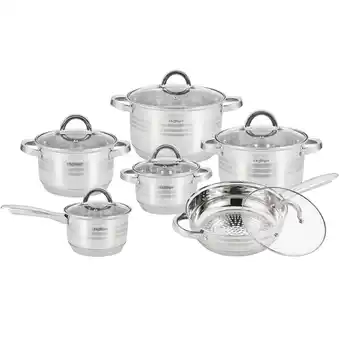 Netto Marken-Discount 12-tlg Edelstahl Kochgeschirrset Deckel Induktion Kochtopf Topf Angebot