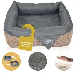 Netto Marken-Discount DEAR DARLING DD-06 Luxus Hundebett Braun Anthrazit Gr. L 80x80cm Memoryschaum Matratze Angebot
