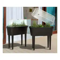 Netto Marken-Discount 2x Hochbeet + Deckel 77cm Balkon Kasten Beet Kräuter Pflanzkasten Gewächshaus Angebot