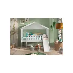 Netto Marken-Discount Hausbett mit Leiter u. Rutsche, Liegefläche 90 x 200 cm, inkl. Rolllattenrost, Ausf. Weiß lackiert Angebot