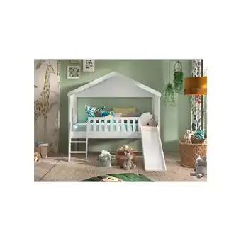 Netto Marken-Discount Hausbett mit Leiter u. Rutsche, Liegefläche 90 x 200 cm, inkl. Rolllattenrost, Ausf. Weiß lackiert Angebot