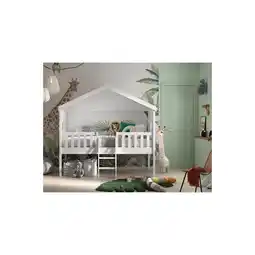 Netto Marken-Discount Hausbett mit Leiter, Liegefläche 90 x 200 cm, inkl. Rolllattenrost, Ausf. Weiß lackiert Angebot