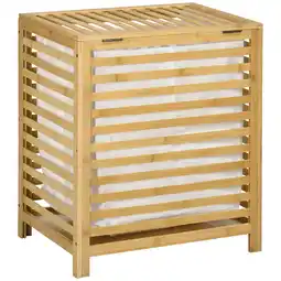 Netto Marken-Discount HOMCOM Wäschekorb Bambus, Polyester Angebot