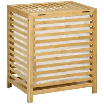 Netto Marken-Discount HOMCOM Wäschekorb Bambus, Polyester Angebot