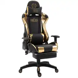 Netto Marken-Discount TPFLiving Racing Bürostuhl Turbine mit Fußablage glanz Schwarz/Blau Angebot