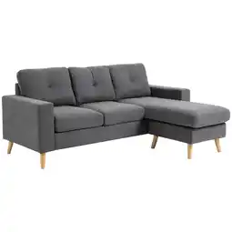 Netto Marken-Discount HOMCOM Ecksofa Leinen, Gummiholz Angebot
