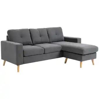Netto Marken-Discount HOMCOM Ecksofa Leinen, Gummiholz Angebot