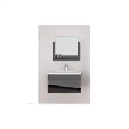 Netto Marken-Discount HOME DELUXE Wangerooge Badmöbel-Set schwarz, ca. 61 cm breit mit Spiegel (Gr. M) Angebot