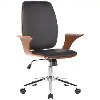 Netto Marken-Discount TPFLiving Bürostuhl Burton Kunstleder Walnuss/Schwarz Angebot