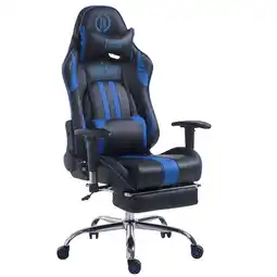 Netto Marken-Discount TPFLiving Racing Bürostuhl Limitless mit Fußablage Schwarz/Grau Angebot