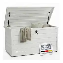 Netto Marken-Discount Juskys Metall Aufbewahrungsbox Limani 380 Liter - Box wasserdicht, abschließbar - Weiß Angebot