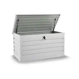 Netto Marken-Discount Juskys Metall Aufbewahrungsbox Limani 380 Liter - Box wasserdicht, abschließbar - Weiß Angebot