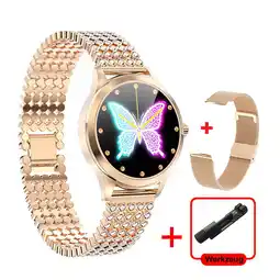 Netto Marken-Discount TPFNet Damen Smart Watch / Fitness Tracker IP68 - Milanaise Armband - Android & IOS - Gold Angebot
