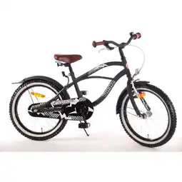 Netto Marken-Discount TPFSports Black Cruiser Kinderfahrrad - Jungen - 18 Zoll - Rücktritt + Handbremse - Schwarz Angebot