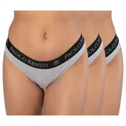 Netto Marken-Discount Paolo Renzo Damen Baumwoll Tanga SPORT LINE 3 Paar - Größe L - Grau Angebot