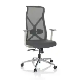 Netto Marken-Discount hjh OFFICE Profi Bürostuhl AZURRO WHITE Stoff/Netzstoff mit Armlehnen Angebot