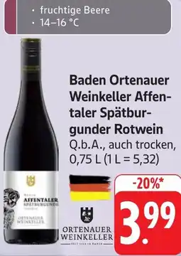 Gebauer's Baden Ortenauer Weinkeller Affentaler Spätburgunder Rotwein Angebot