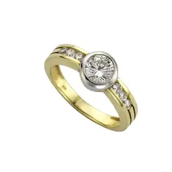 Netto Marken-Discount Celesta Gold Ring 375/- Gelbgold 2farbig Zirkonia Angebot