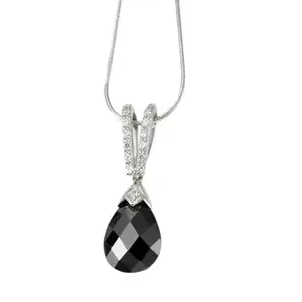 Netto Marken-Discount Celesta Silber Halskette Silber 925 rhodiniert 42+5cm mit Zirkonia-Steinen weiß und schwarz Angebot