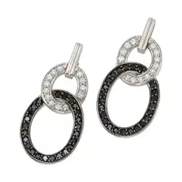 Netto Marken-Discount Celesta Silber Ohrringe Silber 925 rhodiniert mit Zirkonia-Steinen weiß und schwarz Angebot