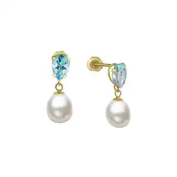 Netto Marken-Discount Fascination by Ellen K. Ohrringe Gold 333 Perle weiß Topas blau (beh.) Angebot