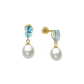 Netto Marken-Discount Fascination by Ellen K. Ohrringe Gold 333 Perle weiß Topas blau (beh.) Angebot