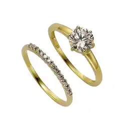 Netto Marken-Discount Celesta Gold Ring-Set 375/- Gelbgold Zirkonia Angebot