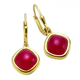 Netto Marken-Discount Jamelli Ohrringe Silber 925 vergoldet mit echtem Chalcedon rot Angebot