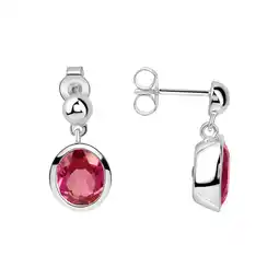 Netto Marken-Discount Jamelli Ohrringe Silber 925 rhodiniert mit pinkem Quarz (beh.) Angebot