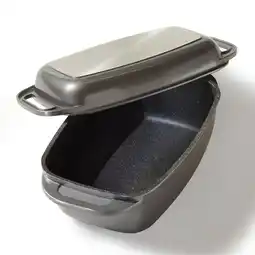 Netto Marken-Discount STONELINE Bräter 40 x 22 cm mit Deckel, Backofen und Induktion geeignet, Antihaftbeschichtung, grau Angebot