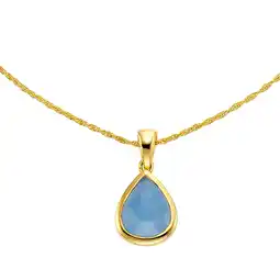 Netto Marken-Discount Jamelli Anhänger mit Kette 925 Silber vergoldet Chalcedon blau Angebot