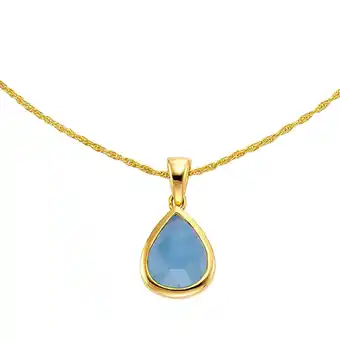 Netto Marken-Discount Jamelli Anhänger mit Kette 925 Silber vergoldet Chalcedon blau Angebot