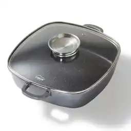 Netto Marken-Discount STONELINE Eckpfanne 28x28 cm mit Aroma Glasdeckel, Pfanne rechteckig, Backofen & Induktion geeignet Angebot