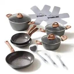 Netto Marken-Discount STONELINE CERAMIC Back to Nature Kochgeschirr-Set, 14-tlg., Keramik-Beschichtung, mit Glasdeckeln Angebot