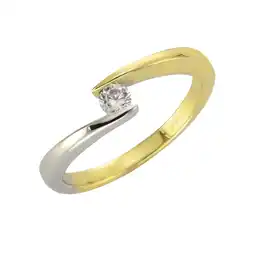 Netto Marken-Discount Fascination by Ellen K. Ring 375/- Gold bicolor Zirkonia Angebot