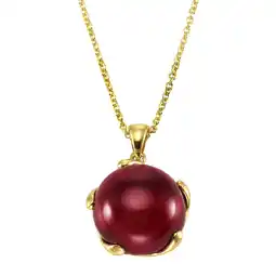 Netto Marken-Discount Jamelli Anhänger mit Kette 925 Silber vergoldet syn. Granat Angebot