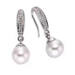 Netto Marken-Discount Diamonds by Ellen K. Ohrringe Gold 333 mit weißen Perlen und Diamanten 0,01ct Angebot