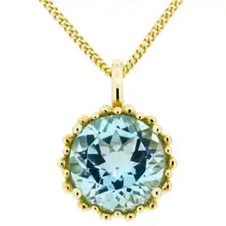 Netto Marken-Discount Orolino Halskette Gold 585 mit Topas blau (beh.) 11,5mm rund Angebot