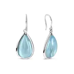 Netto Marken-Discount Jamelli Ohrringe Silber 925 rhodiniert 34mm lang mit blauen Quarzen (beh.) Angebot