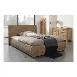 Netto Marken-Discount Wolf Möbel Rattanbett Round 180x200cm Rattan Holz Doppelbett Bettgestell Bett Angebot