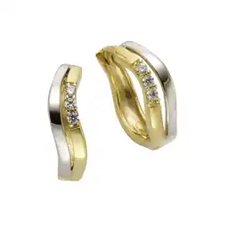 Netto Marken-Discount Celesta Gold Ohrring 375/- Gelbgold 2farbig Zirkonia Angebot
