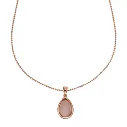 Netto Marken-Discount Jamelli Anhänger mit Kette 925 Silber rosé vergoldet Rosenquarz Angebot