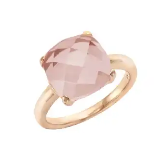 Netto Marken-Discount Jamelli Ring Silber 925 rosé-vergoldet mit echtem Rosenquarz 12mm Angebot