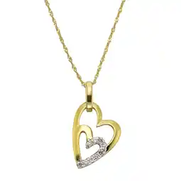 Netto Marken-Discount Celesta Gold Halskette 375/- Gelbgold 2farbig Zirkonia Herz Angebot