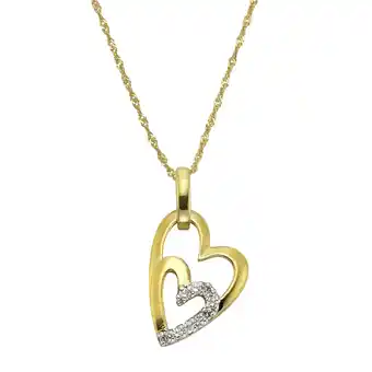Netto Marken-Discount Celesta Gold Halskette 375/- Gelbgold 2farbig Zirkonia Herz Angebot