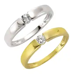 Netto Marken-Discount Fascination by Ellen K. Ring Gold 375 mit Zirkonia weiß Angebot