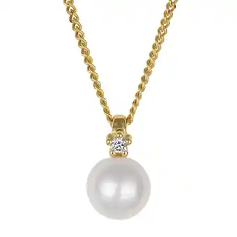 Netto Marken-Discount Orolino Halskette 585 Gold mit Brillant 0,03ct. + Perle weiß 6,5-7mm Angebot