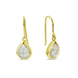 Netto Marken-Discount Jamelli Ohrringe Silber 925 vergoldet 27mm lang mit echtem weißen Mondstein Angebot