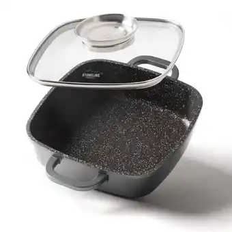 Netto Marken-Discount STONELINE Eckpfanne 20x20 cm mit Aroma Glasdeckel, Pfanne rechteckig, Backofen & Induktion geeignet Angebot