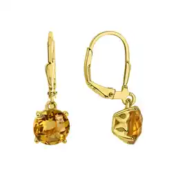 Netto Marken-Discount Jamelli Ohrringe Silber 925 vergoldet mit 2 natürlichen Citrin-Steinen 8mm Angebot